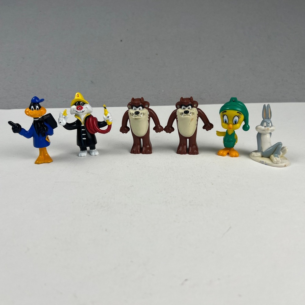 VTG Looney Tunes Figure Lot of 6 Arbys 80s Toys Taz Daffy Bugs Tweety